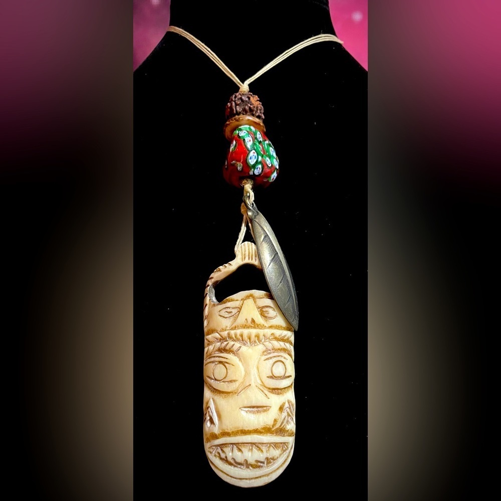 Mixed material tribal type pendant necklace​​​